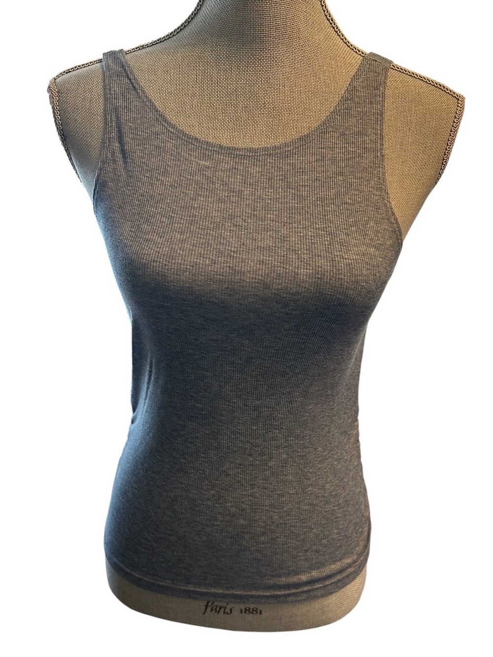 Nike Women’s XS Dri-FIT Heather Grey Ribbed Side-Ruched Tank Top